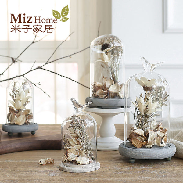 Miz Home 1 Set Terrarium Seal Flower Vase Terrarium Succulents Plant Home Decor Gift Micro Landscape Cover and Filler