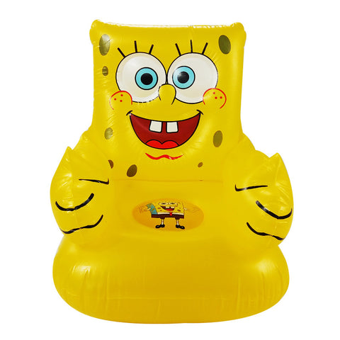 For Kid 1-6 Years Old Cute Portable Cartoon Sponge Bob Children's Toy Chairs Lovely Inflatable Sofa Kids' PVC Chairs Baby Seats