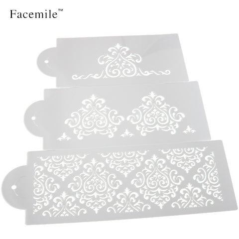 3pcs Cake Biscuit Stencil Bakery Tool Fondant Mold Crown King Princess Queen Bakeware Baking Fondant Cake Stencil Mold 52059