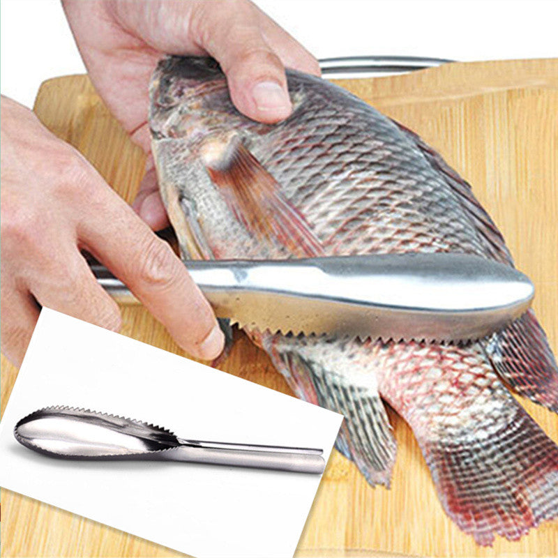 Kitchen Gadget Cleaning Fish Skin Stainless Steel Fish Scales Brush Remover Cleaner Descaler Skinner Scaler Seafood Picks