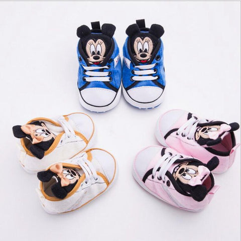 Fashion Cartoon Minnie Newborn Baby Infant Toddler Girls Princess Boys First Walkers Sports Sneakers Crib Babe Soft Soled Shoes