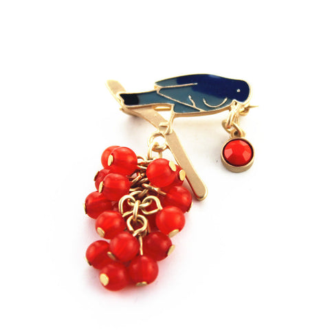 Fashion brooch 2015 New fashion temperament of pure and fresh and contracted joker birds drip grapes brooch jewelry sets