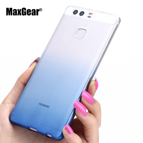 Ultra-thin Transparent Soft TPU Case For Huawei P8 P9 Plus P8 Lite Silicon Gradient Protective Cover for Huawei P9 Phone Shell